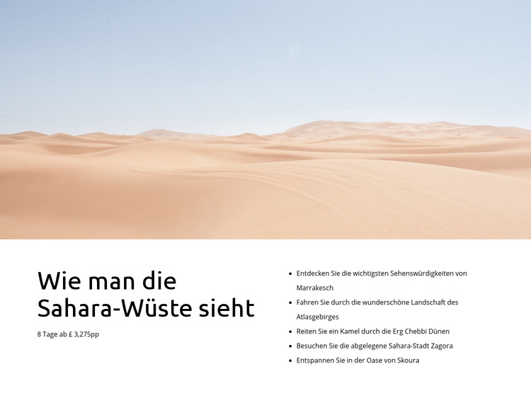 Sahara Wüstentouren Website-Vorlage