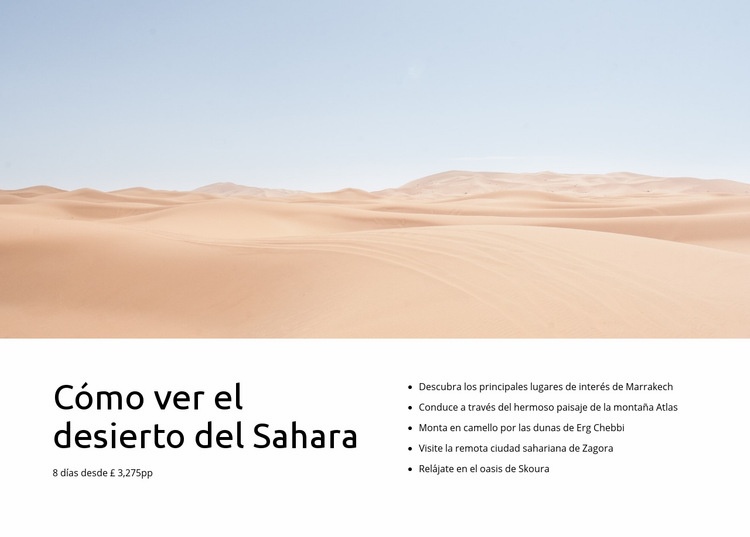 Tours por el desierto del Sahara Página de destino