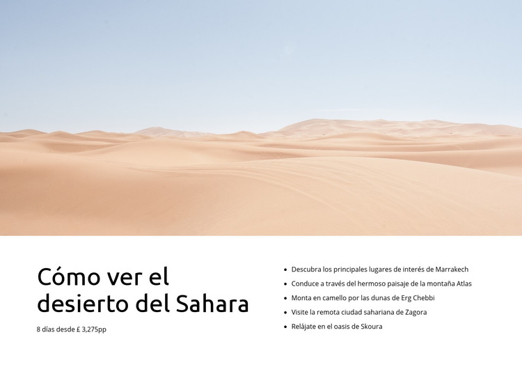 Tours por el desierto del Sahara Plantilla HTML