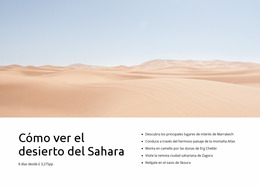 Impresionante Plantilla Joomla Para Tours Por El Desierto Del Sahara