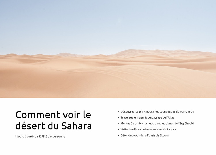 Excursions dans le désert du Sahara Modèle Joomla
