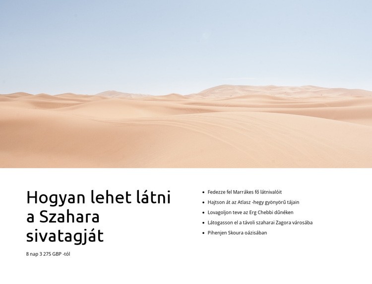 Szaharai sivatagi túrák Weboldal tervezés