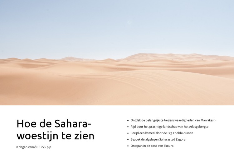 Sahara woestijn tours CSS-sjabloon