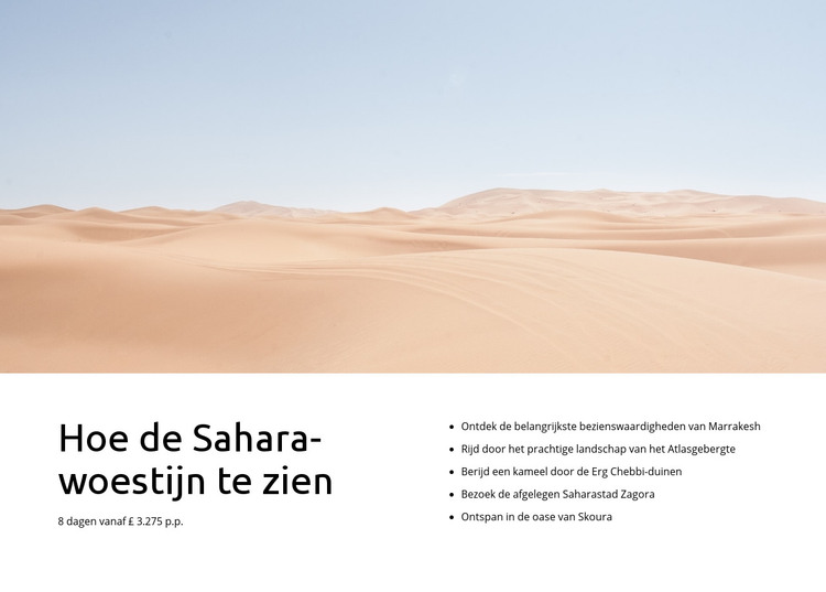 Sahara woestijn tours HTML-sjabloon