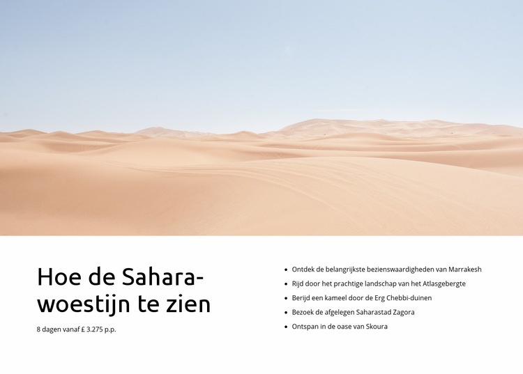 Sahara woestijn tours Sjabloon voor één pagina