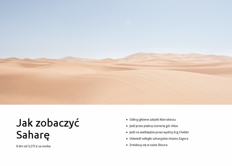Wycieczki na Saharze Szablony do tworzenia witryn internetowych