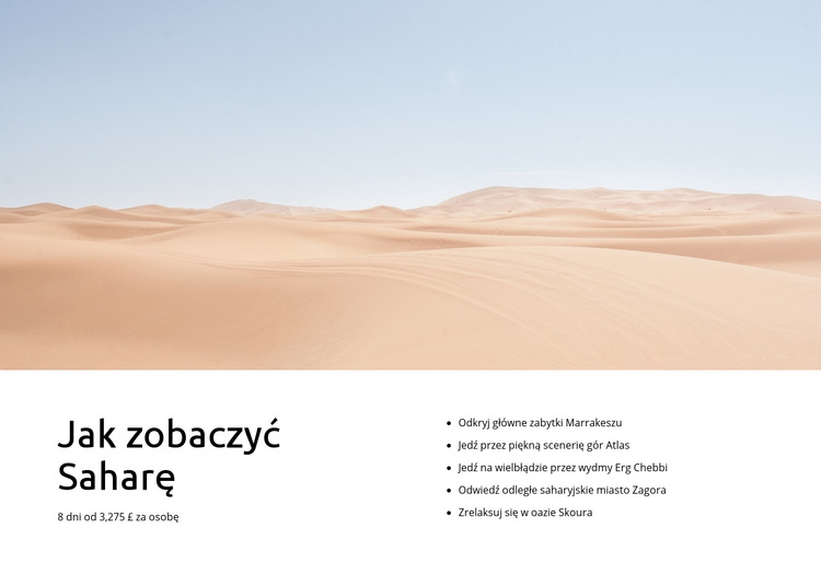 Wycieczki na Saharze Motyw WordPress