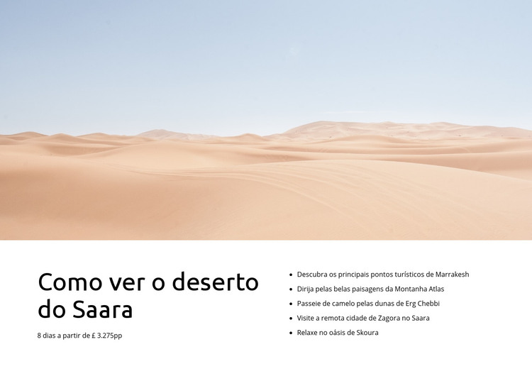 Passeios no deserto do Saara Modelo HTML