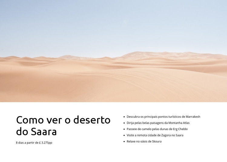 Passeios no deserto do Saara Modelo HTML5