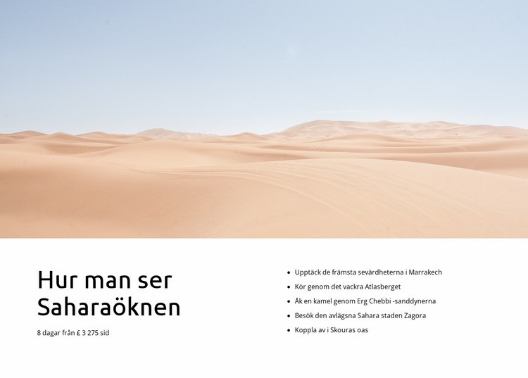 Sahara ökenresor CSS -mall