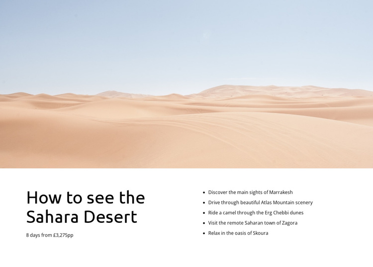 Sahara desert tours Template