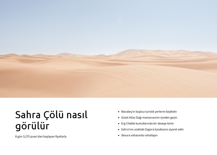Sahra çöl turları Web Sitesi Şablonu