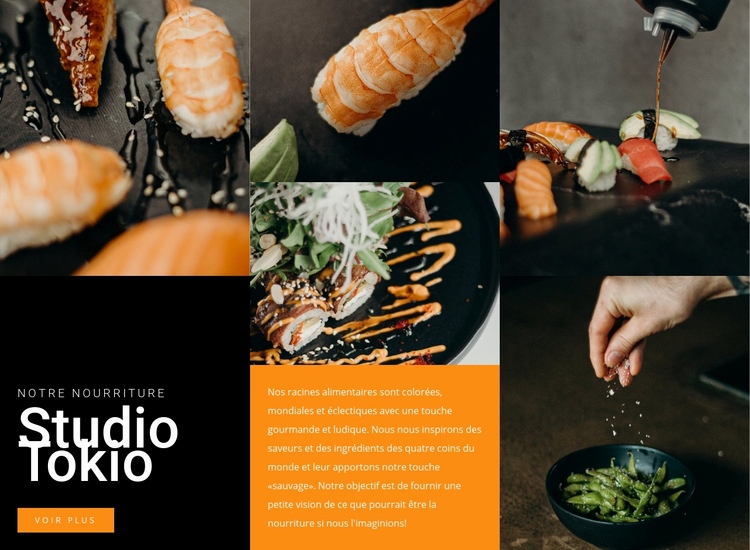 Savoureux sushi studio Modèle d'une page