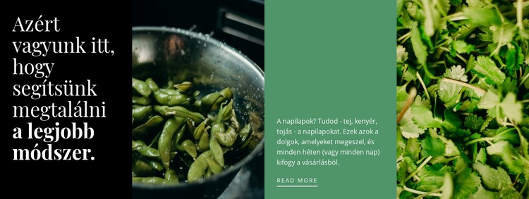 Egészséges zöld receptek Weboldal sablon