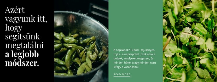Egészséges zöld receptek Weboldal tervezés