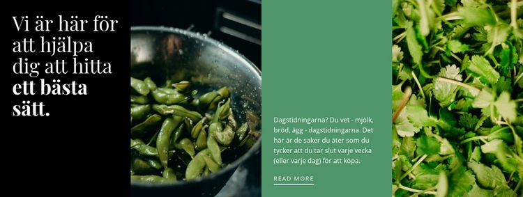 Friska gröna recept Webbplats mall