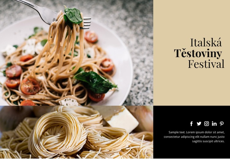Italský festival těstovin Šablona webové stránky