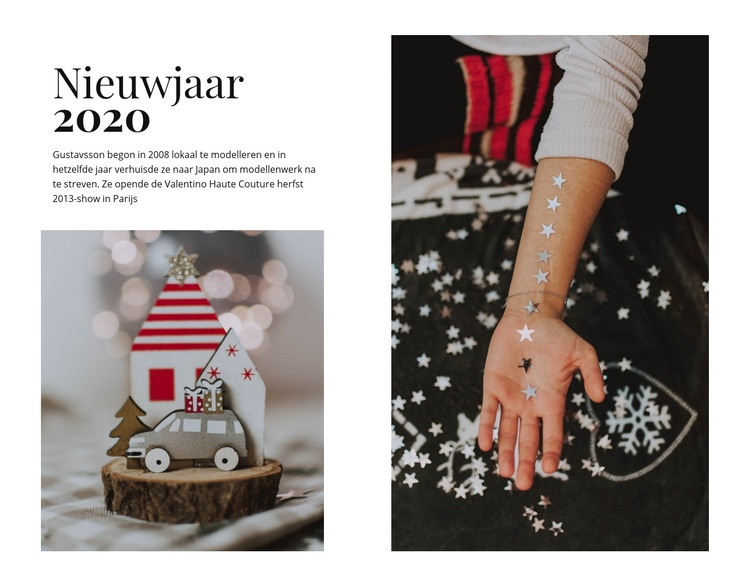 Nieuwjaar 2020 Sjabloon voor één pagina