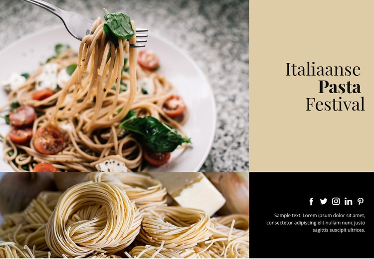 Italiaans pastafestival Sjabloon voor één pagina