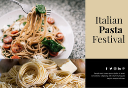 Ready To Use Web Page Design For Italian Pasta Festival