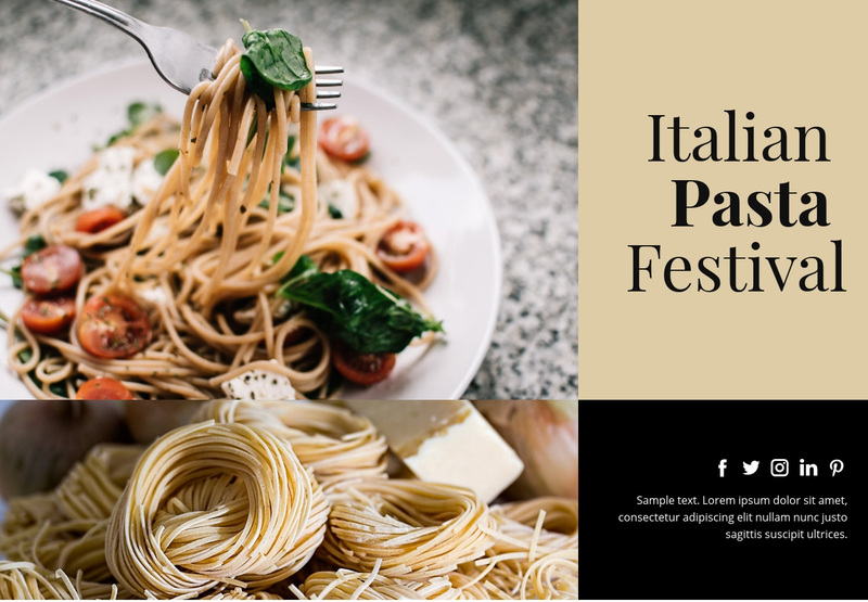 Italian pasta festival Web Page Design