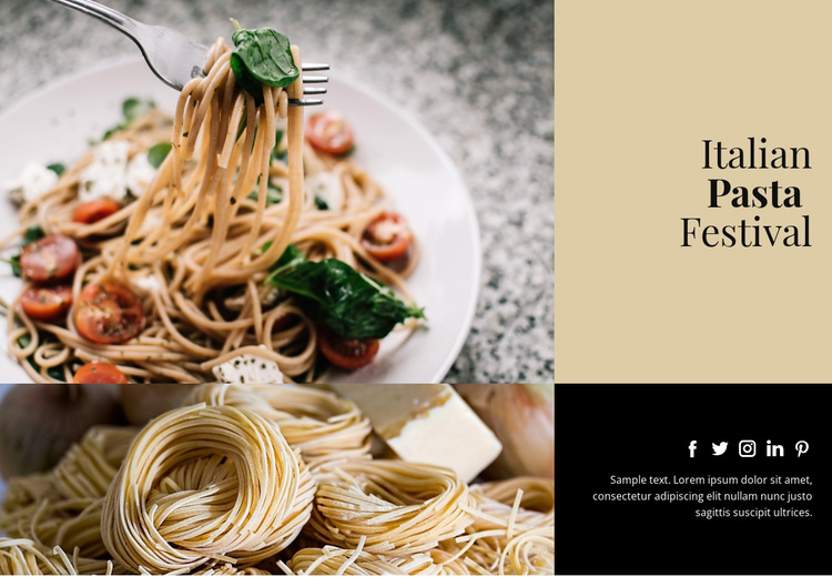 Italian pasta festival Landing Page