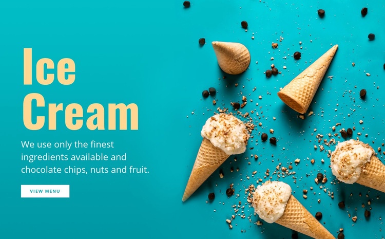 Ice cream flavors Elementor Template Alternative