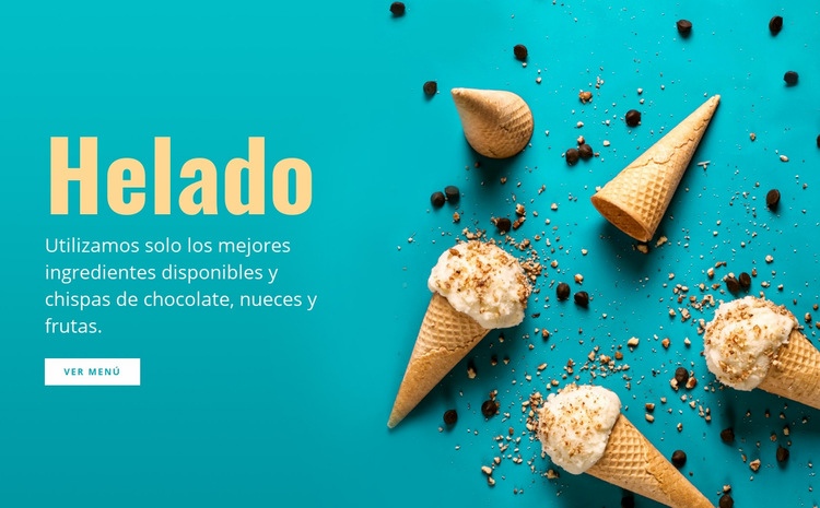 Sabores de helado Maqueta de sitio web