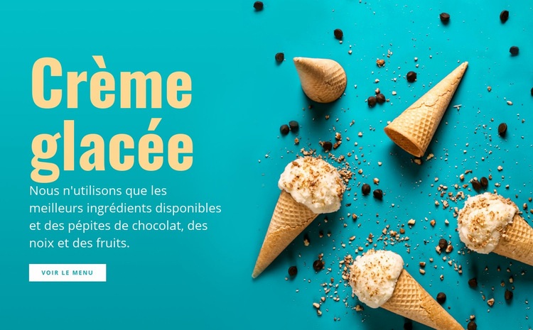 Saveurs de crème glacée Maquette de site Web