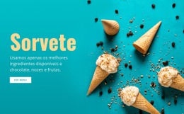 Design De Site Incrível Para Sabores De Sorvete