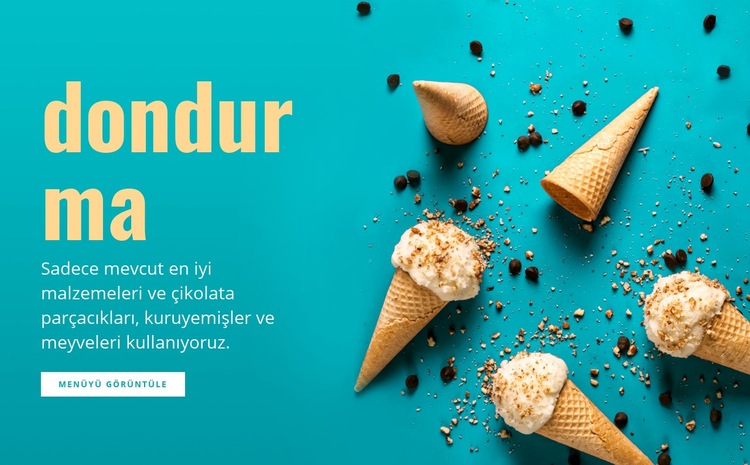 Dondurma aromaları Web Sitesi Mockup'ı