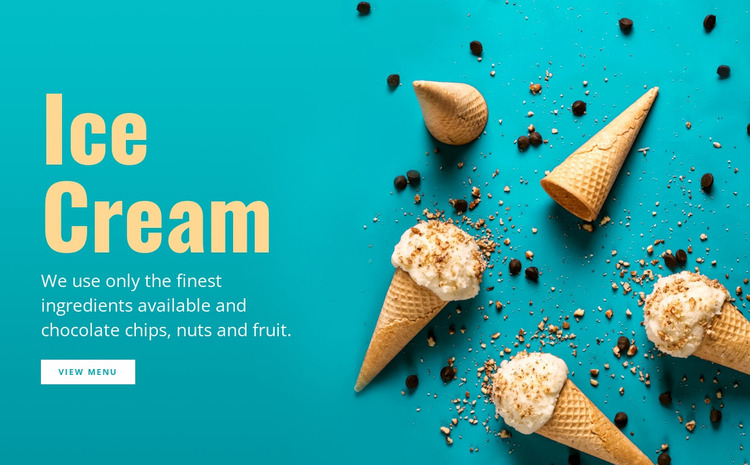 Ice cream flavors WordPress Website Builder