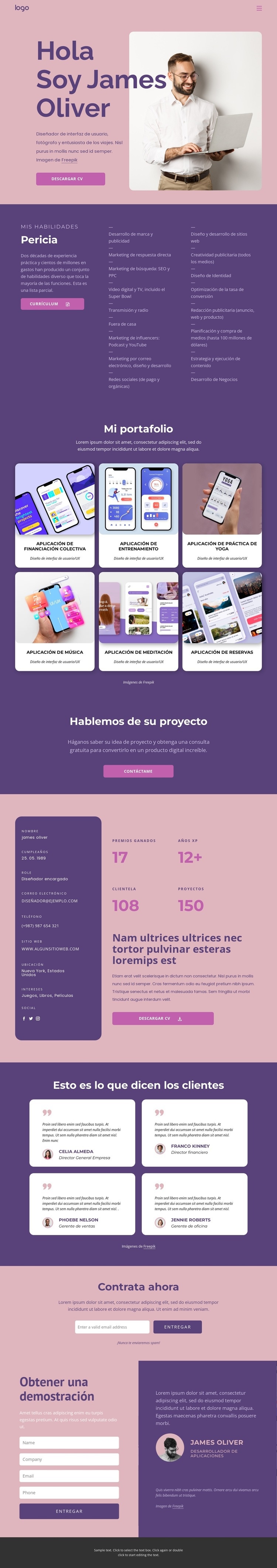 Desarrollador de aplicaciones profesional Diseño de páginas web