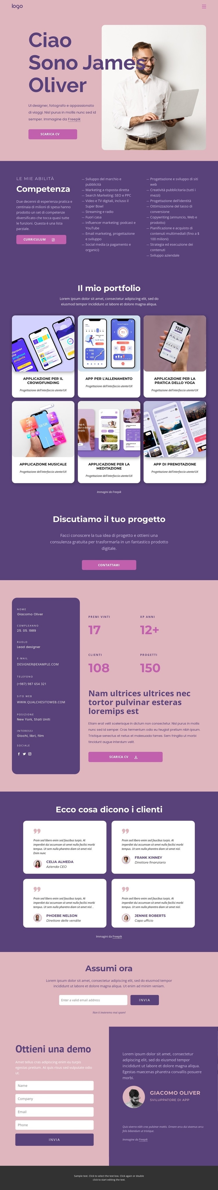 Sviluppatore di app professionale Mockup del sito web