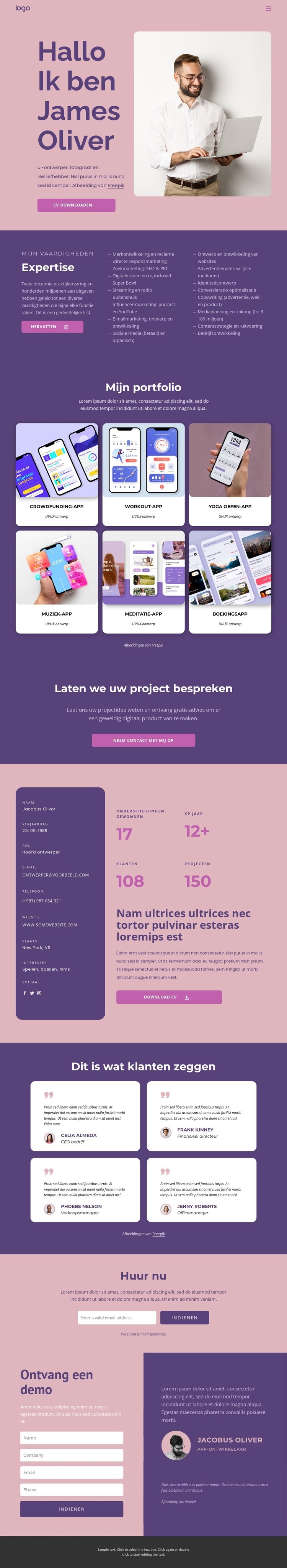 Professionele app-ontwikkelaar Website ontwerp