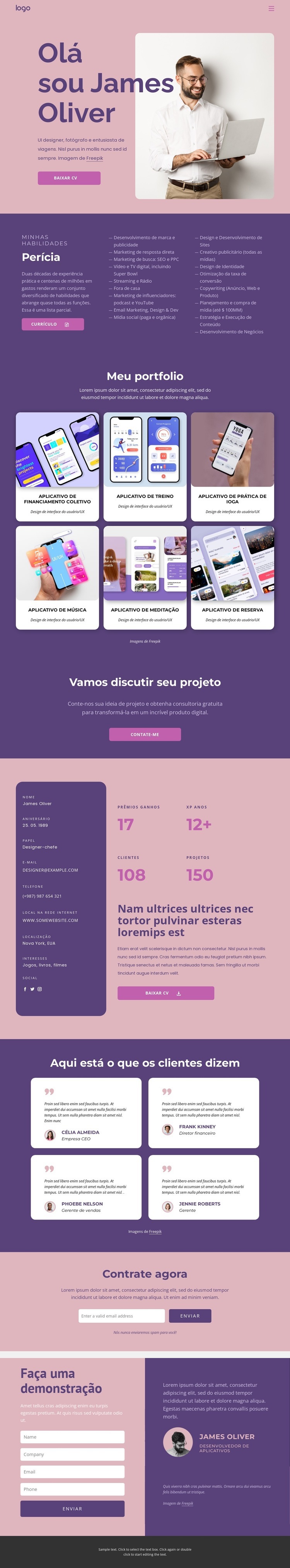 Desenvolvedor de aplicativos profissional Landing Page