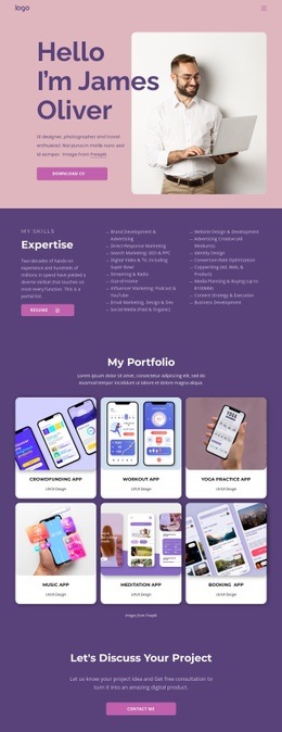 Awesome Web Page Design For Professional App Developer