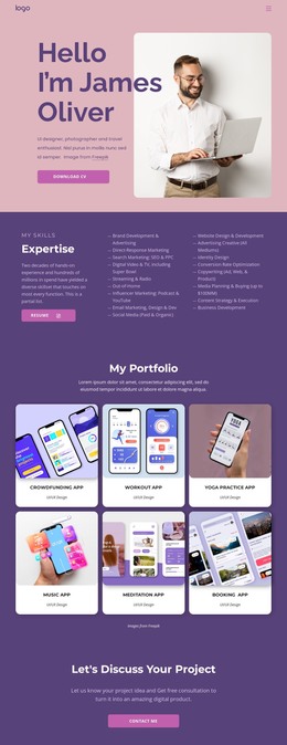 Professional app developer - WordPress Theme by Nicepage