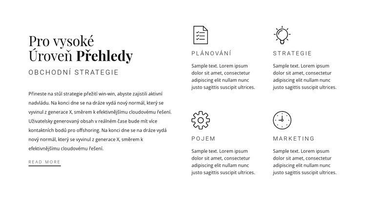 Nadpis, text a služby Šablona CSS