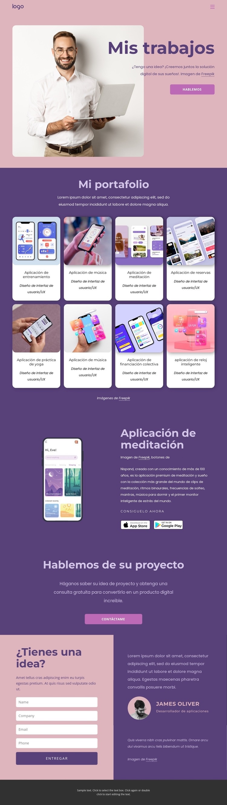 Aplicaciones iOS y Android personalizadas para su negocio Maqueta de sitio web