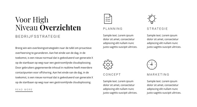 Rubriek, tekst en services CSS-sjabloon