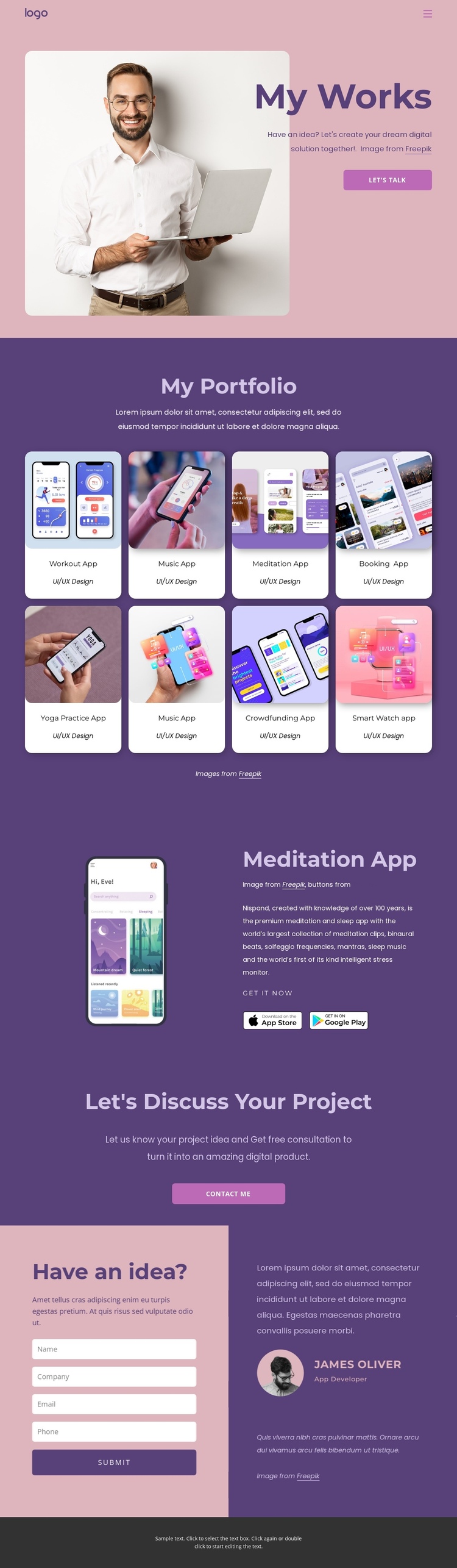 Custom iOS and Android apps for your business One Page Template