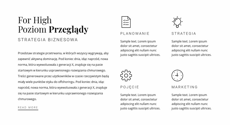 Nagłówek, tekst i usługi Szablon Joomla