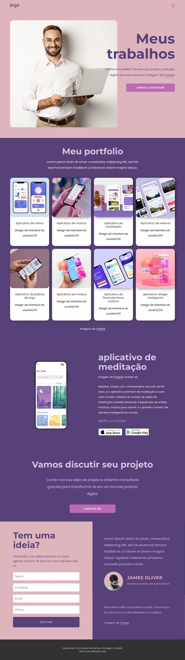 Aplicativos iOS e Android personalizados para sua empresa Design do site