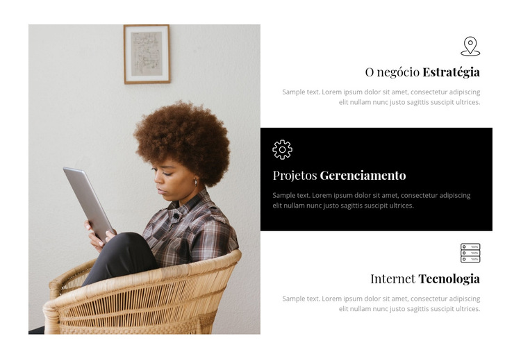 Estratégia de crescimento Modelo de site