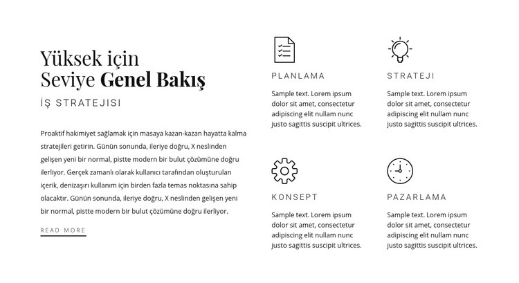 Başlık, metin ve hizmetler Html Web Sitesi Oluşturucu