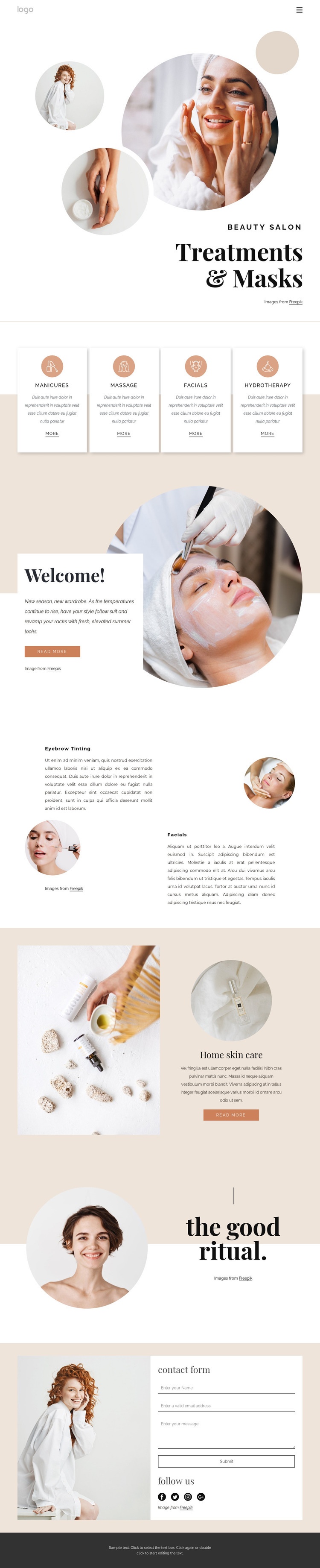Body treatments and massages Elementor Template Alternative