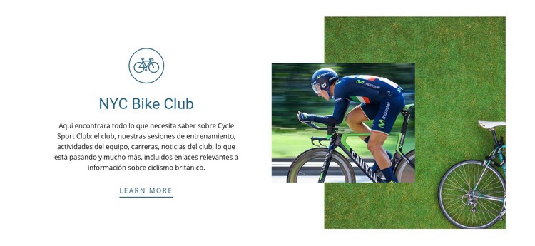 Club de bicicletas Maqueta de sitio web