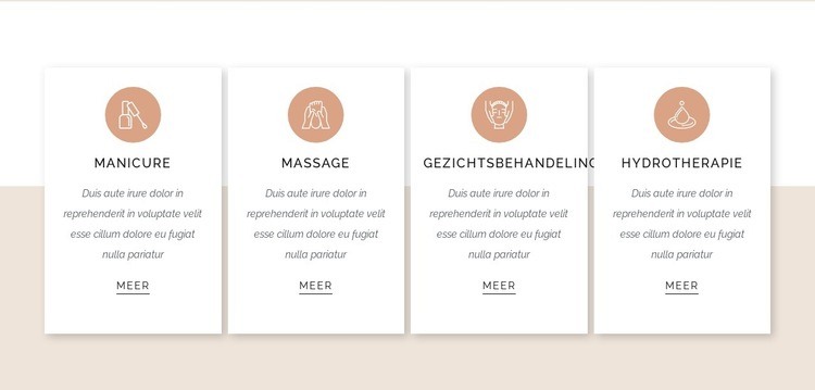 Lijst met behandelingen Website ontwerp