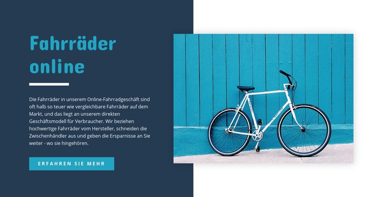 Fahrräder online CSS-Vorlage